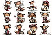 Christmas Whimsical Fox Clipart, an Illustration by OK Design (Thumbnail 3 of 6)