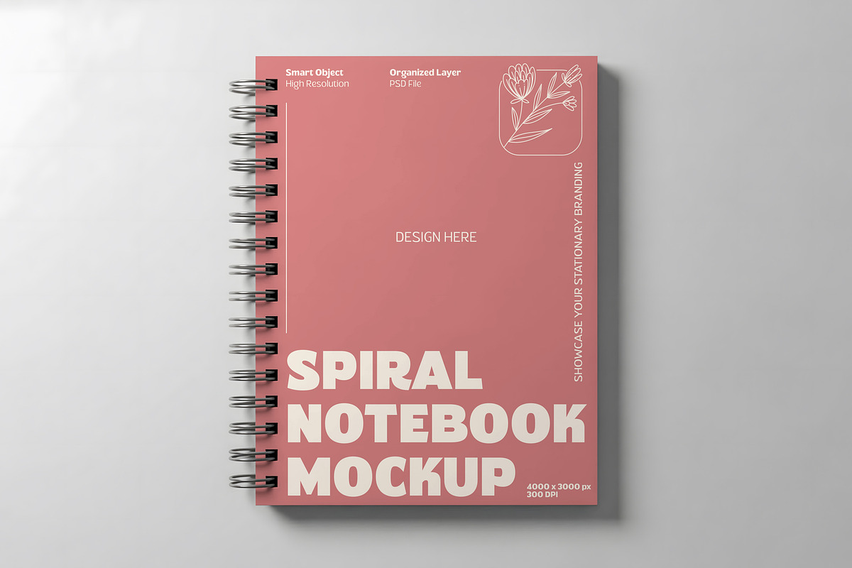 Spiral Notebook Mockup, a Books & Magazine Mockup by Nathatype (Photo 6 of 9)