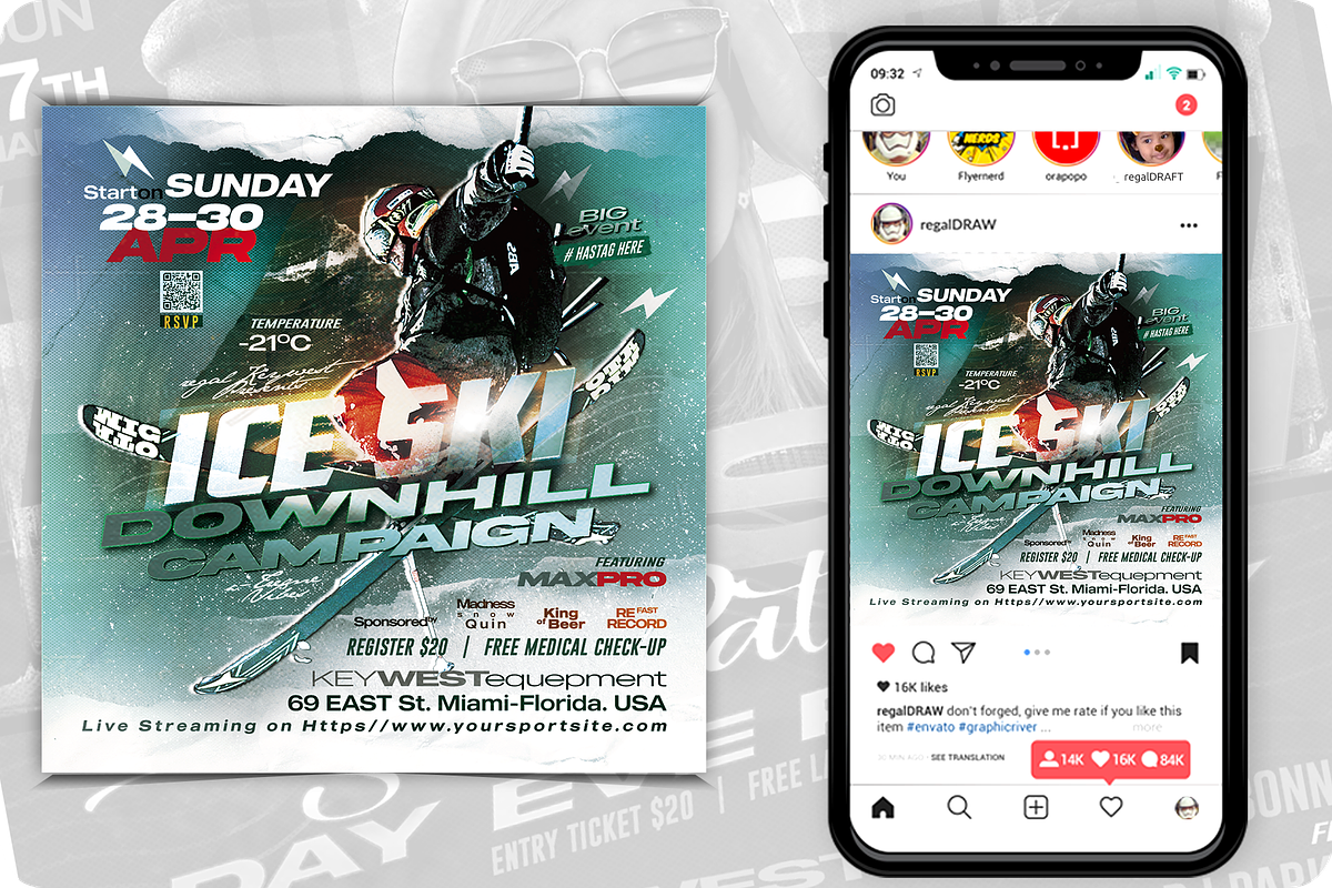 Ski Sport Event Flyer, a Flyer Template by regalDRAW (Photo 1 of 2)