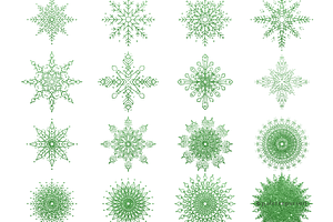 Emerald Green Glitter Snowflake