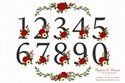 Christmas Floral Number Vectors, an Illustration by Amanda Ilkov (Thumbnail 1 of 5)