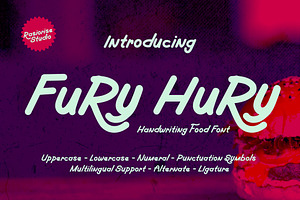 Fury Hury A Food Handwriting Font