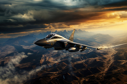 Fighter jet fighter in the sky., a Transportation Photo by AS photostudio
