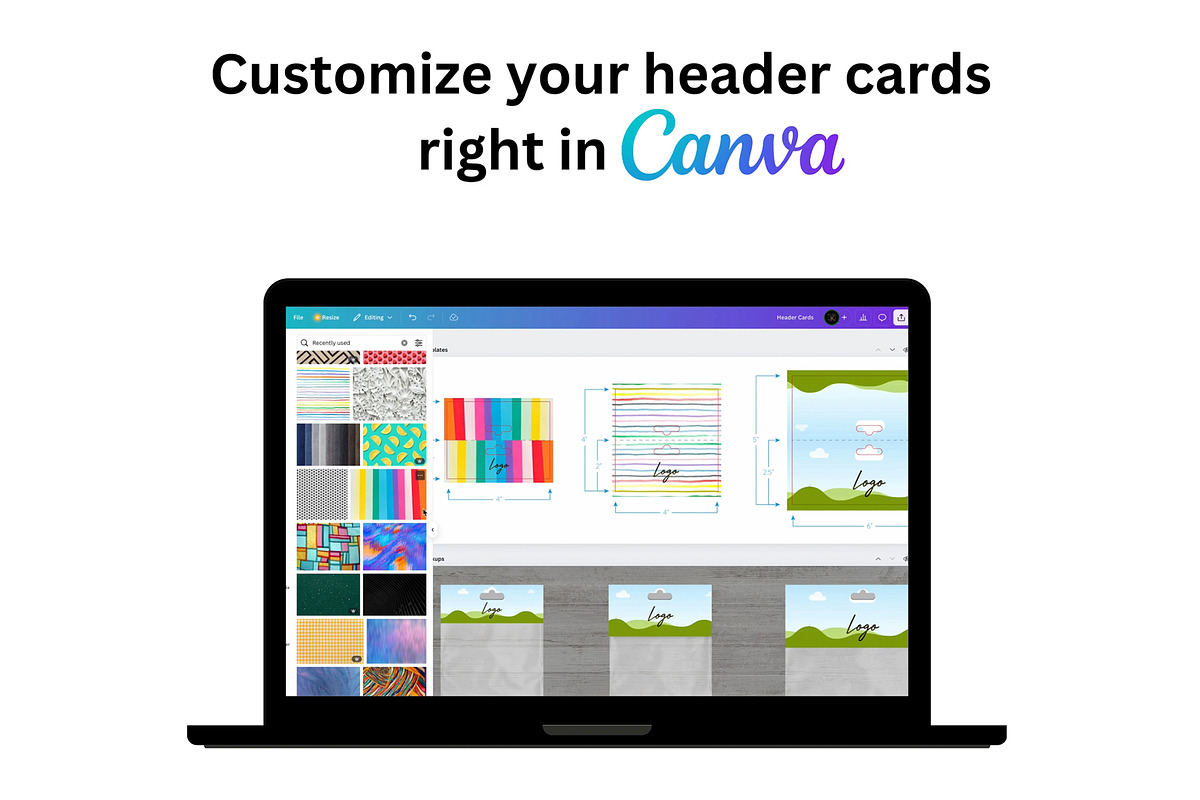 Header Cards Mockup + Template, a Packaging Mockup by Korner (Photo 2 of 11)
