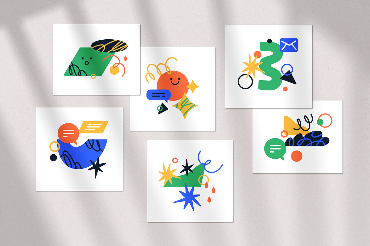 Cute abstract geometric shapes set, an Object Illustration by Good Studio (Photo 3 of 3)