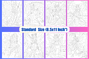 Battle Fairy Coloring Pages, a Decorative Illustration by Coco Bloom (Thumbnail 4 of 5)