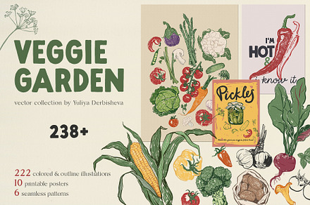 Vegetables vector poster pattern, an Object Graphic by Yuliya Derbisheva