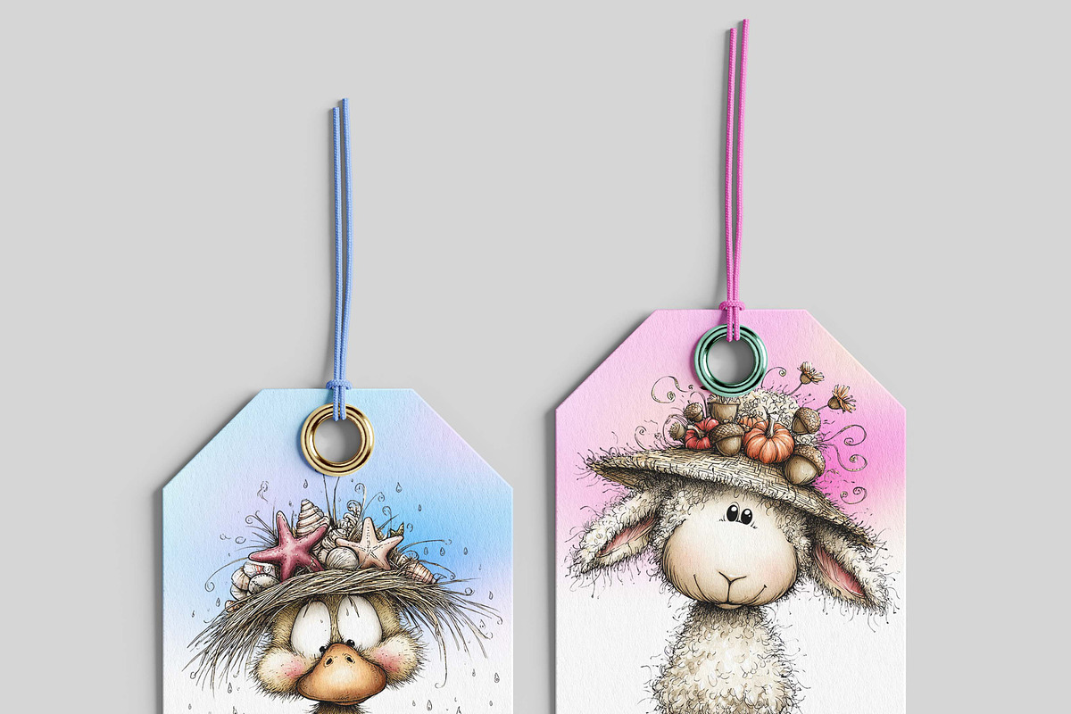 Whimsical Easter Clipart Spring face, an Illustration by one-touch (Photo 3 of 7)