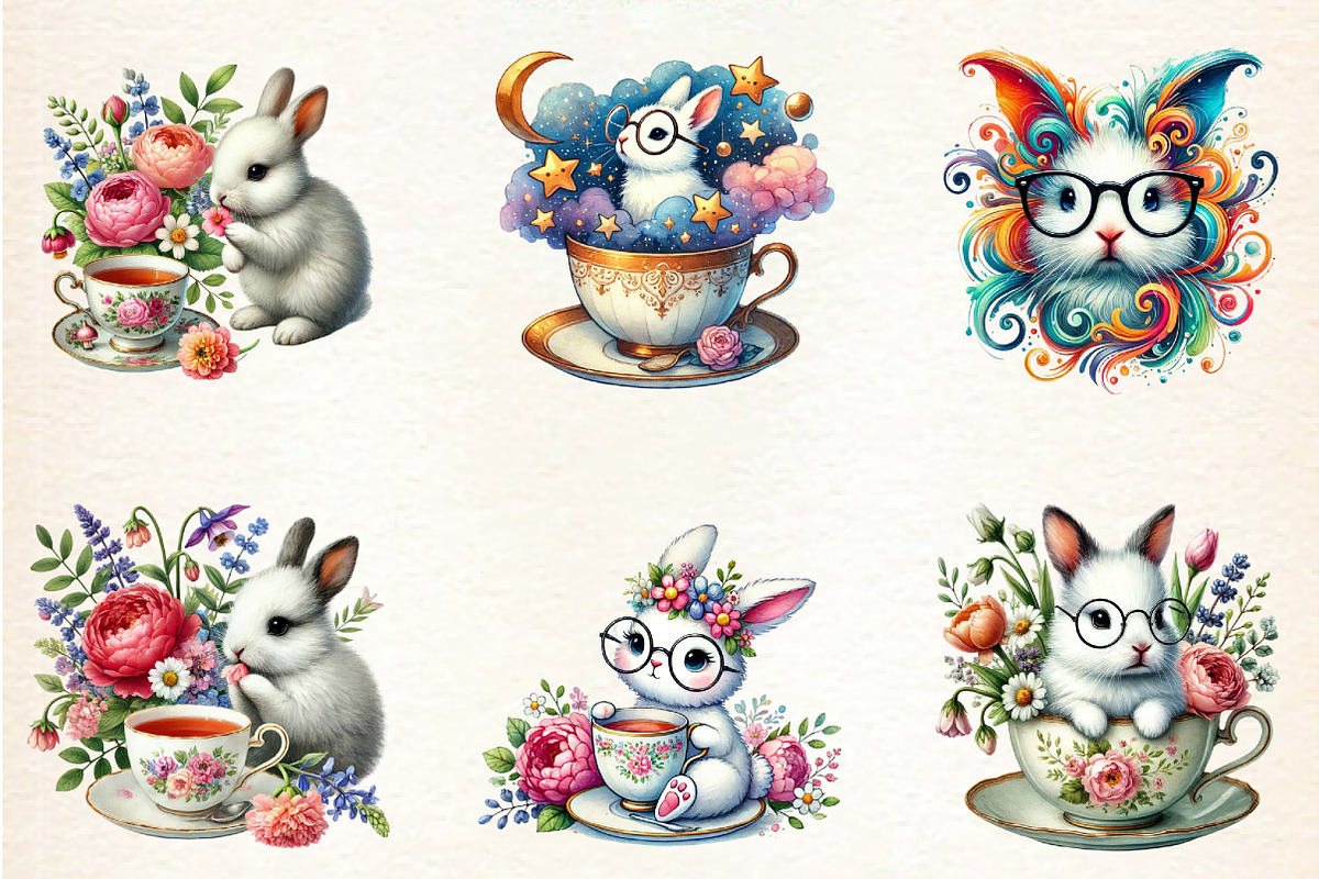 Easter bunny clipart bundle, an Illustration by DreamArtGraphic (Photo 5 of 5)