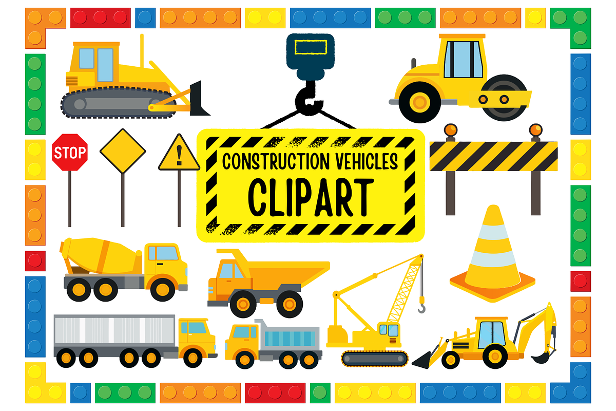 Construction Vehicles Clipart, a Graphic by MS Studio (Photo 1 of 3)