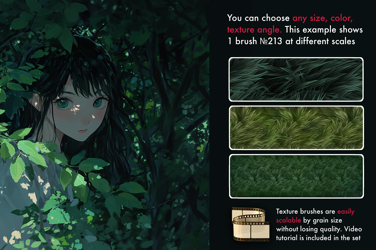Procreate Plant Forest texture brush, a Brush Add-On by AppleinaJuice (Photo 7 of 7)
