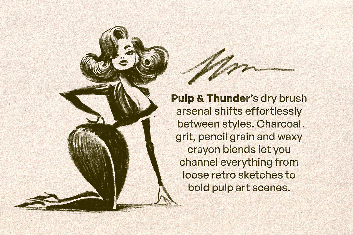 Pulp & Thunder Dry Kit (Illustrator), a Brush Add-On by G.A.R.M. Company (Photo 10 of 13)