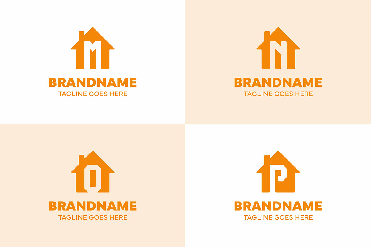 Letter M N O P Home Modern Logo Set, a Branding & Logo Template by Pray Art Design Studio (Photo 1 of 2)