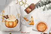 Watercolor Pumpkin spice Clipart PNG, a Food Illustration by Mespilia (Thumbnail 5 of 5)