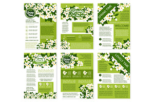 Spring Vector Posters Or Brochures Flowers Bunches