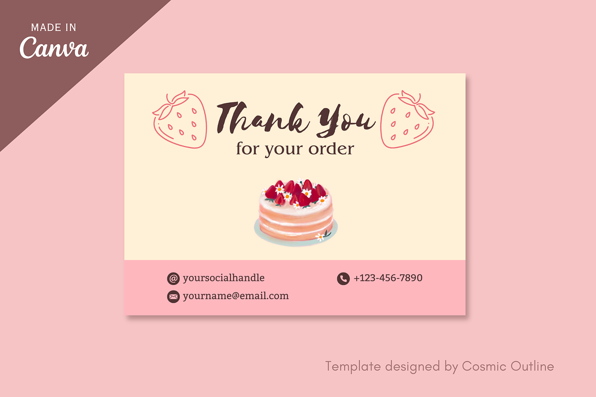 Cute Business Thank You Card, a Templates & Theme by Cosmic Outline (Photo 1 of 6)