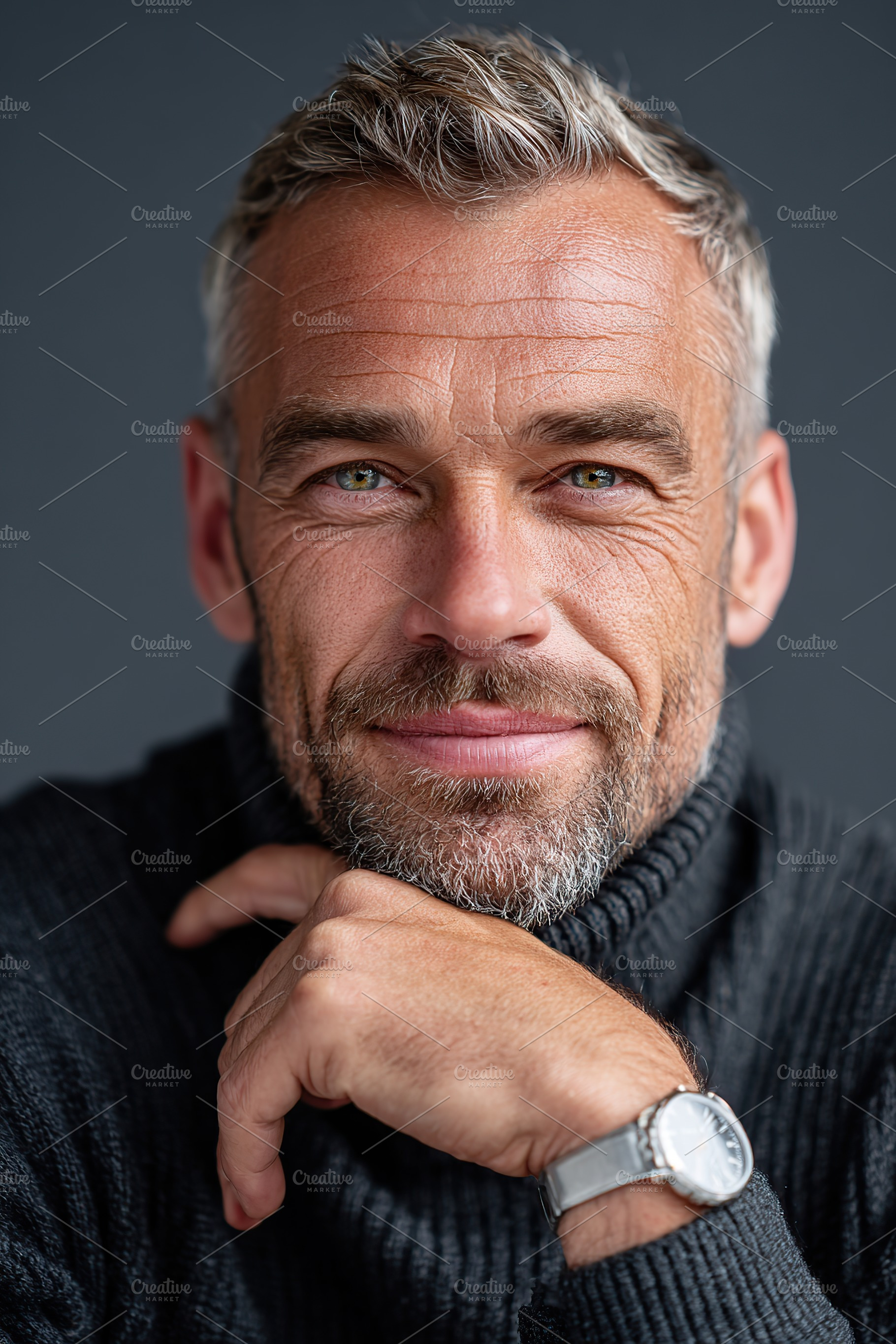 Smiling man in turtleneck sweater portrait, a Person Photo by AlyaAnd