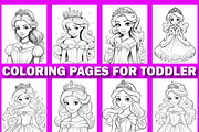 137 Cute Princess Coloring Book for, a Stationery Template by Design Station (Thumbnail 5 of 6)
