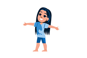 Happy girl embracing freedom with, a Person Illustration by pikepicture