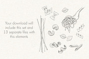 Pasta. Sketches and patterns, an Object Graphic by Canatic (Thumbnail 2 of 6)
