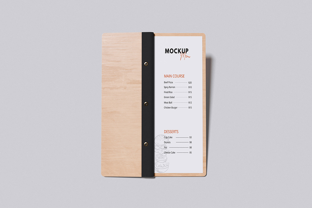 Menu Mockup, an Object Graphic by graphicstory (Photo 4 of 4)