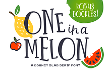 One in a Melon Font + Doodles!