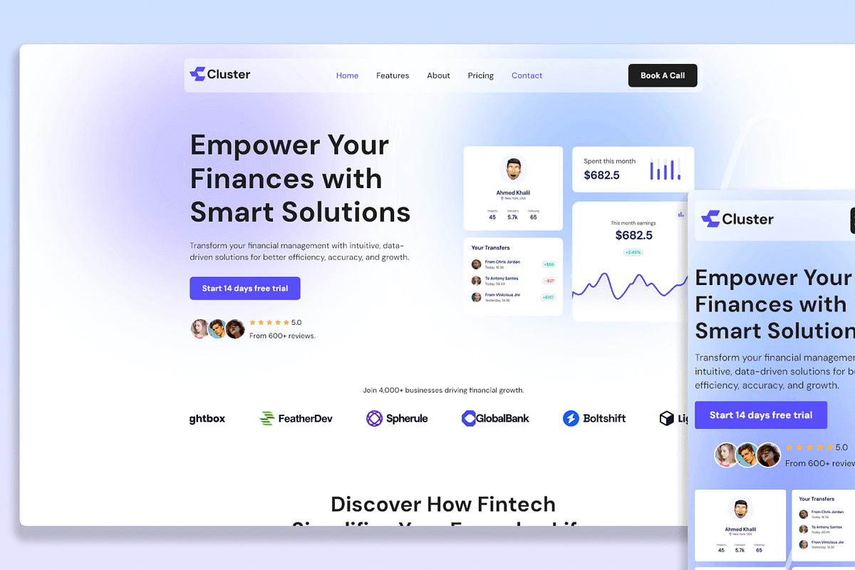 Cluster - Startup Framer Template, a Landing Page Template by Flow Samurai Templates (Photo 1 of 4)