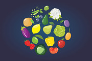 Fruits, vegetables and berries, a Pattern Graphic by merion_merion (Thumbnail 2 of 4)