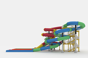 3D Model Waterpark Slide 4