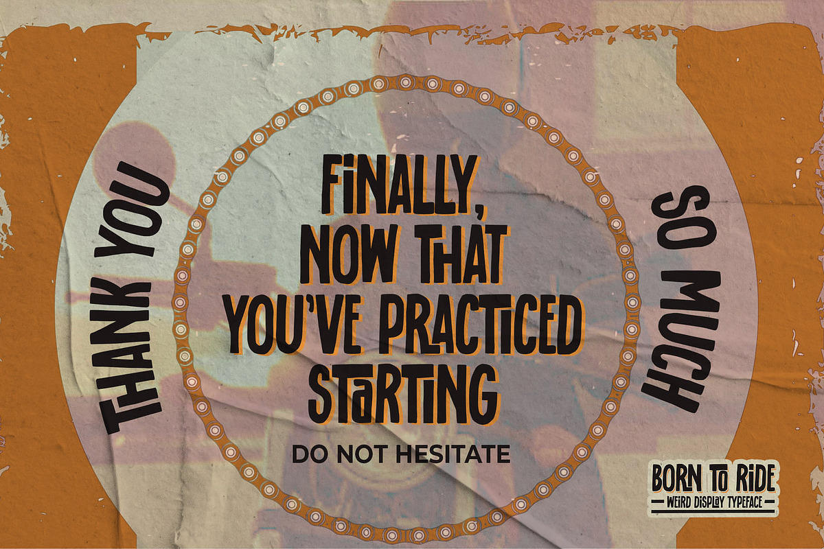 BORN TO RIDE- Weird Display Typeface, a Sans Serif Font by Gassstype (Photo 8 of 8)