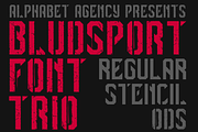 BLUDSPORT FONT TRIO, a Sans Serif Font by Alphabet Agency (Thumbnail 1 of 10)