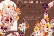 Watercolor set Dia de Muertos, a Decorative Illustration by Antikva17 (Thumbnail 1 of 10)