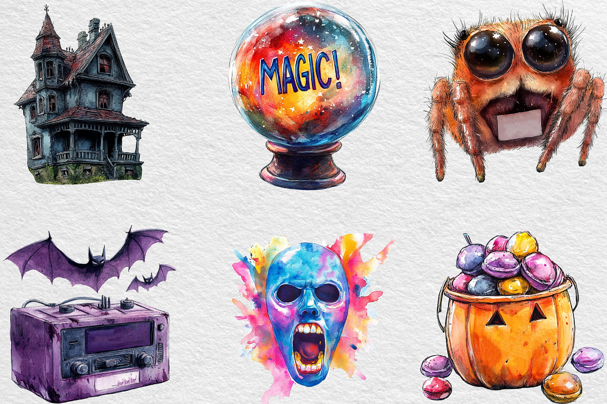 Pop Art Halloween Clipart, an Illustration by Black Bird Studio (Photo 4 of 6)