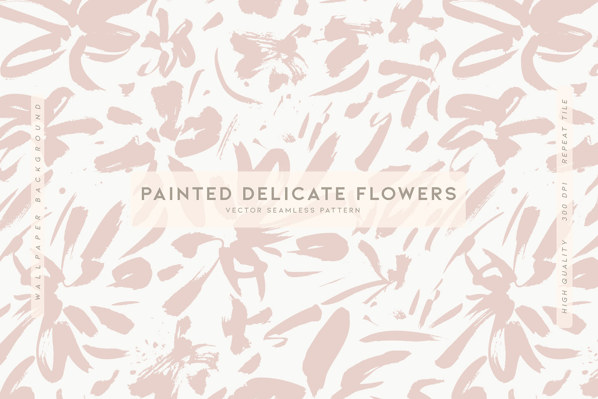 Painted Delicate Flowers, a Wallpaper Graphic by MalyskaStudio (Photo 1 of 5)