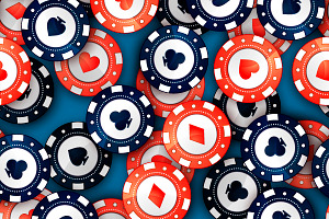 Red And Blue Casino Chips Pattern