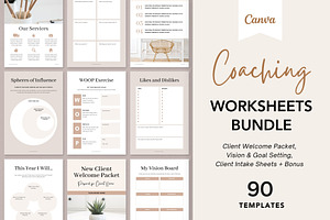 Coaching Worksheet Bundle For Canva