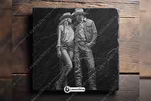 Cowboy Couple Western Rancher Pair