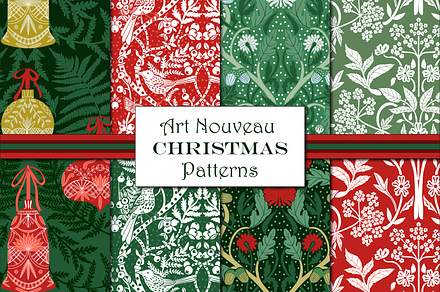 Art Nouveau Christmas Patterns, a Pattern Graphic by RachelStudio