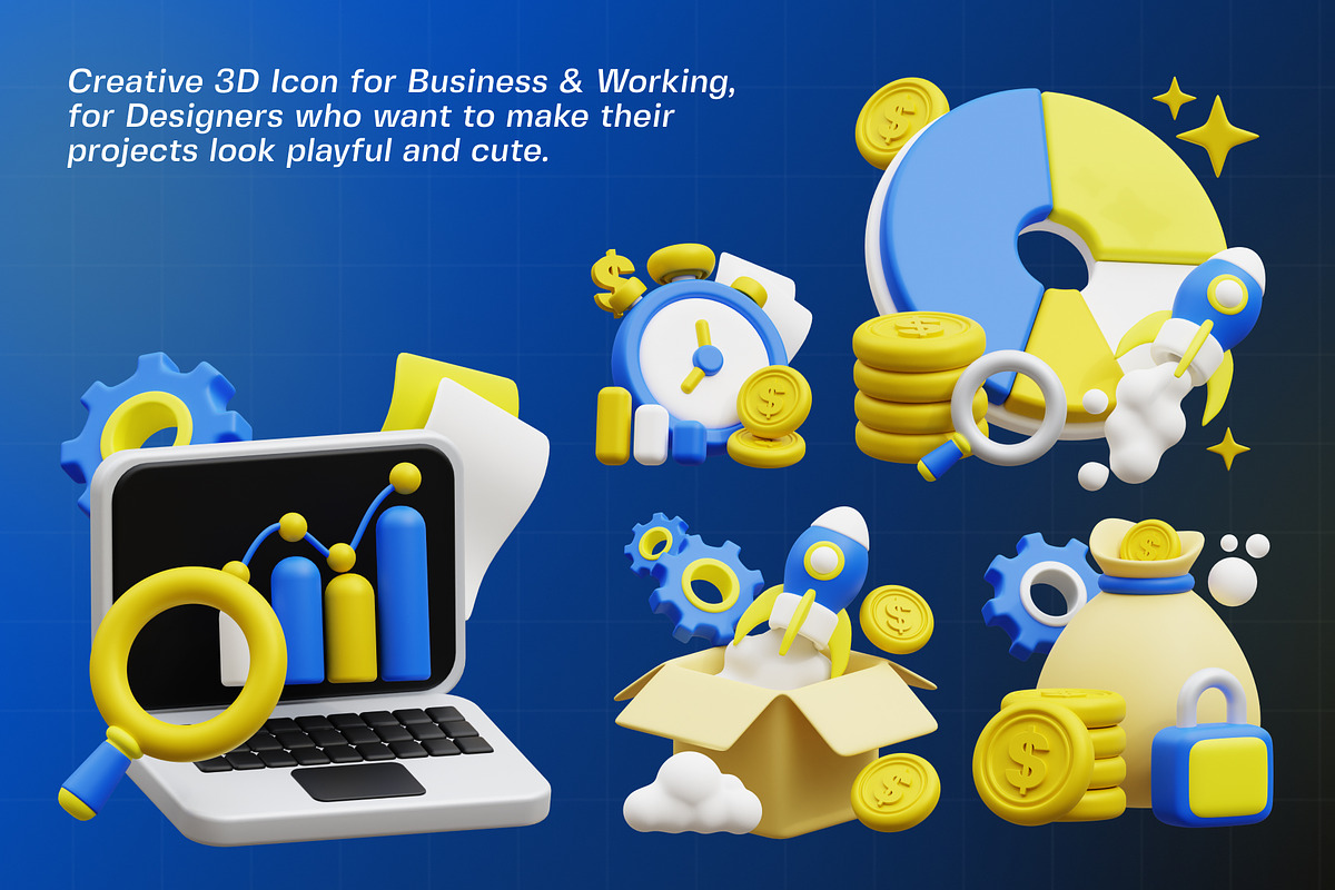 Business Icon 3D Illustration, an Object 3D Model by Tempcraft