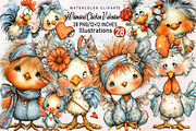 Whimsical Chicken Valentine Clipart, an Illustration by SVGArt (Thumbnail 1 of 8)