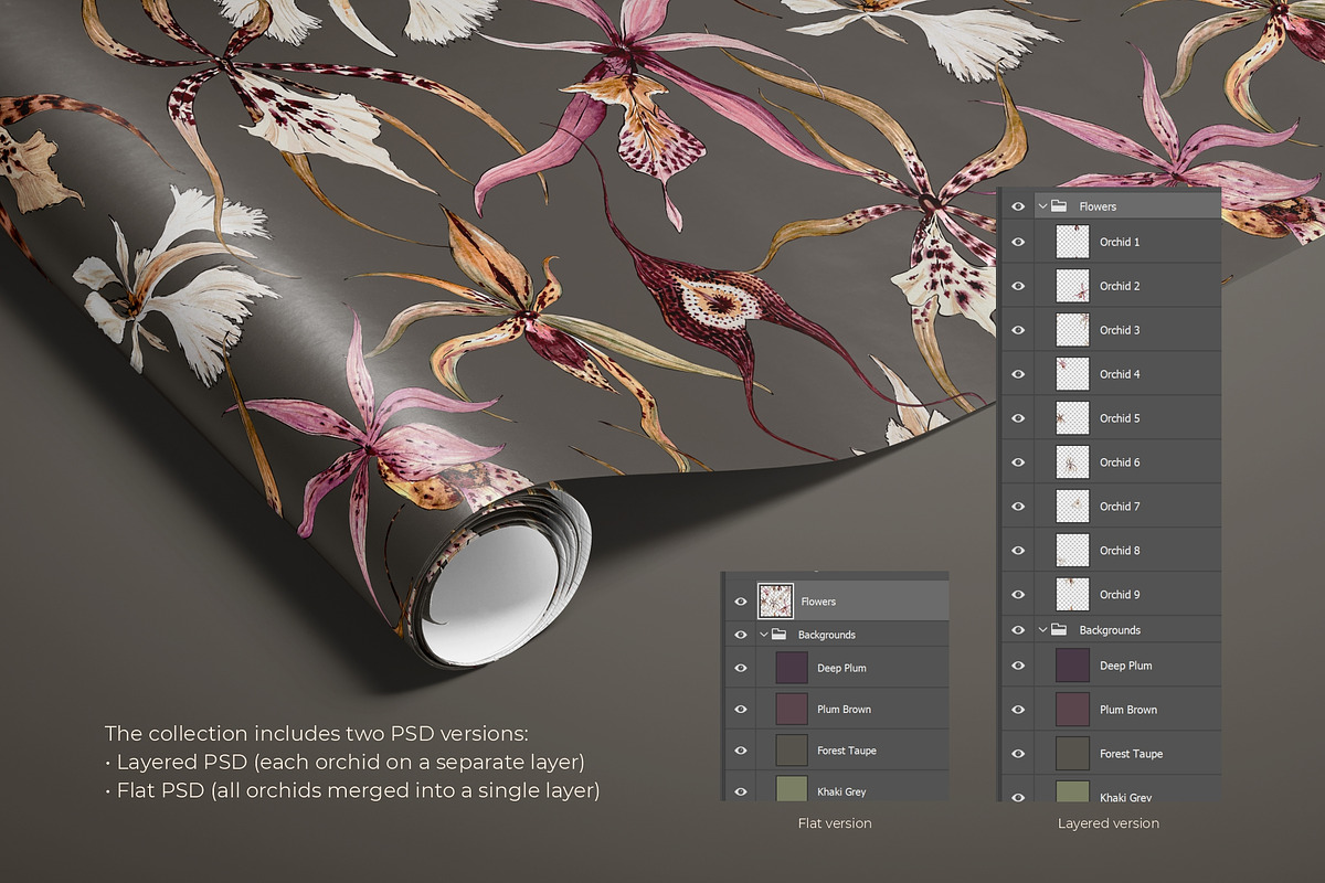 Orchid Herbarium Pattern Collection, a Pattern Graphic by SurfaceStories (Photo 12 of 12)