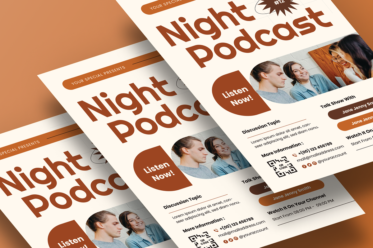 Night Podcast Flyer, a Flyer Template by SquidPixey (Photo 5 of 6)