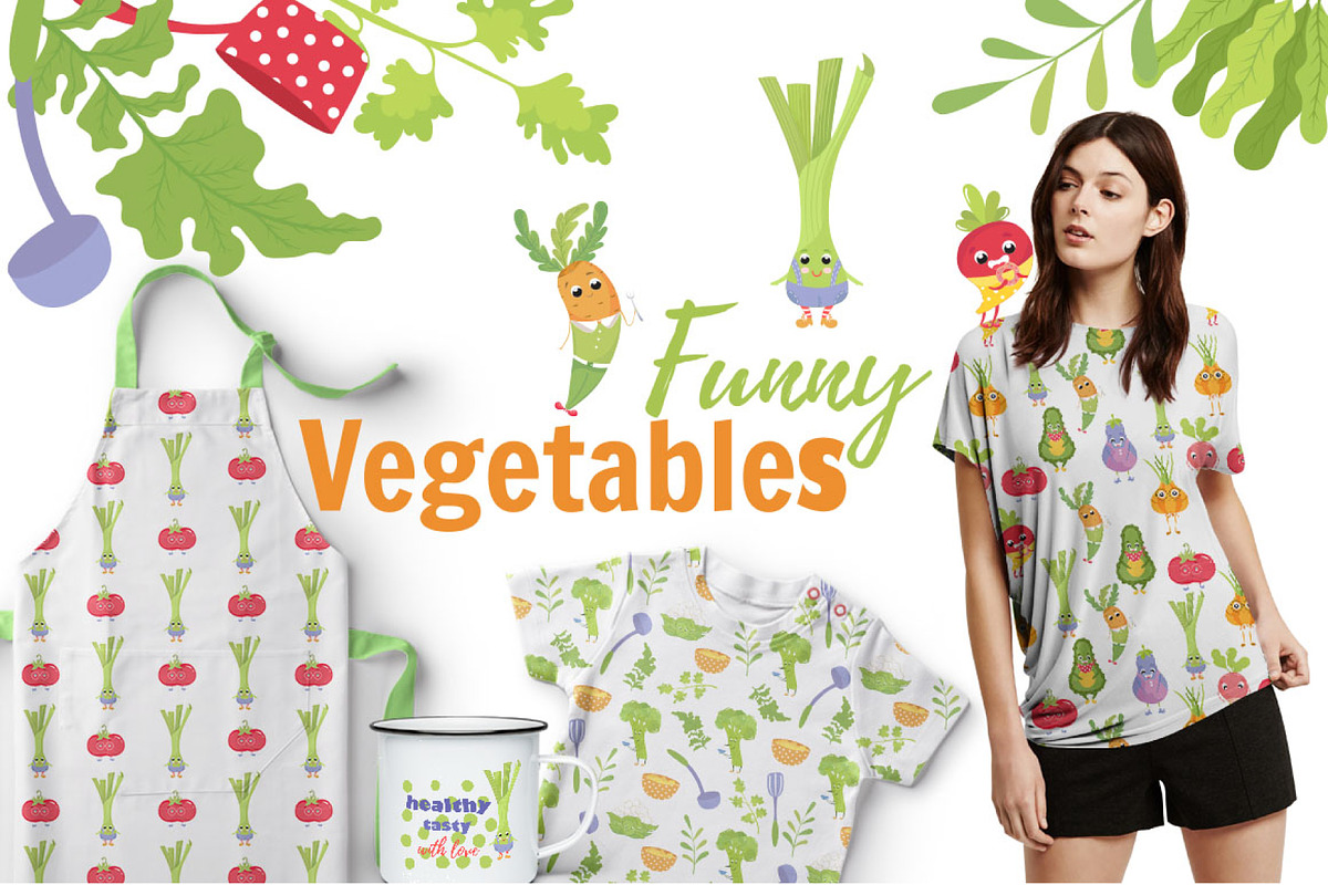 Funny vegetables, a Food Illustration by TashaDraw (Photo 1 of 10)