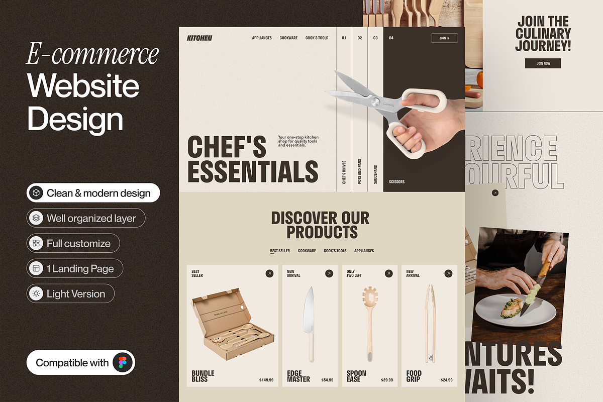 E-commerce Landing Page, an UI Kit Template by sajon.co