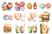 Perfect match kawaii clipart, an Illustration by Watercolor design (Thumbnail 2 of 11)