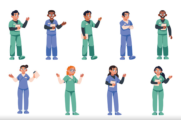 Medical Team Illustration Set preview 2