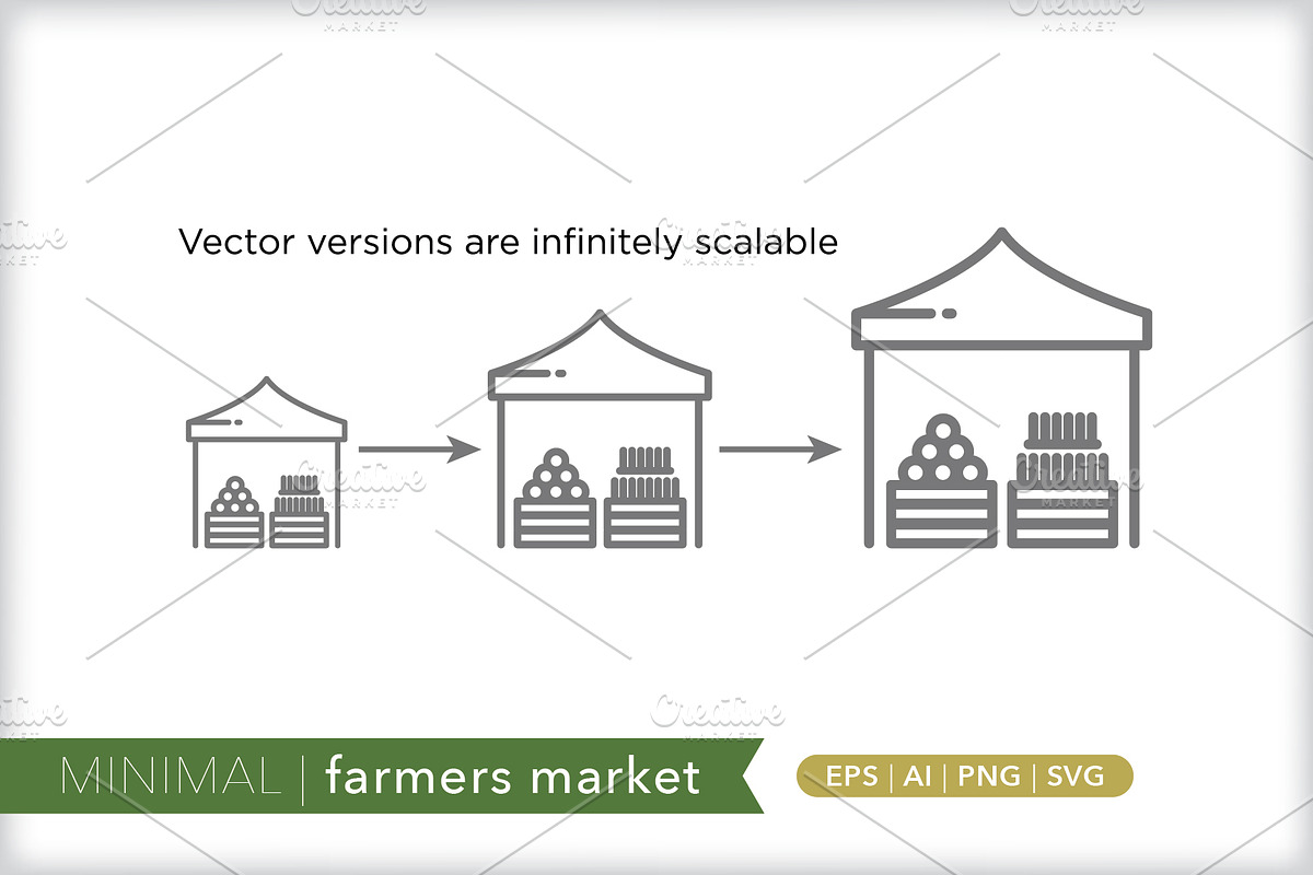 Minimal farmers market icons, an Outline Icon by Picture Window (Photo 4 of 5)