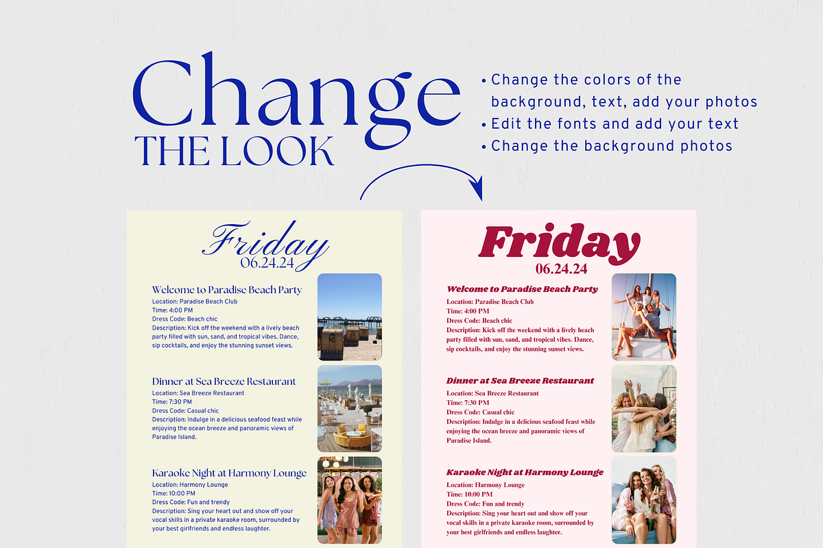 Bachelorette Itinerary Template, an Invitation Template by Story Native (Photo 6 of 10)