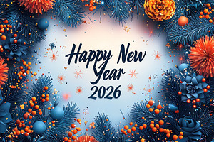 Happy New Year 2026 celebration with colorful fireworks, glowing, an Abstract Photo by José Manuel Gelpi