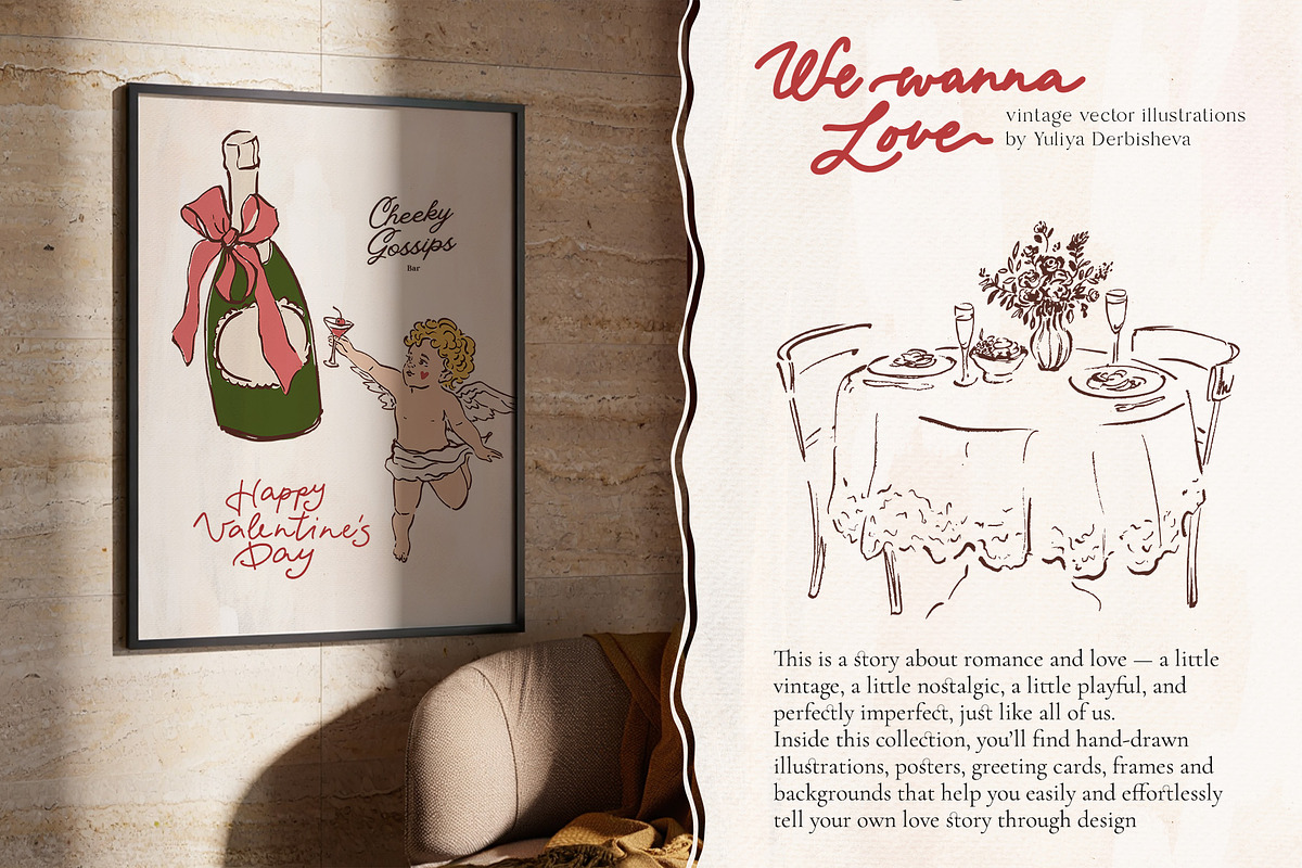 Valentines Day vintage Cupid Love, an Object Graphic by Yuliya Derbisheva (Photo 3 of 17)